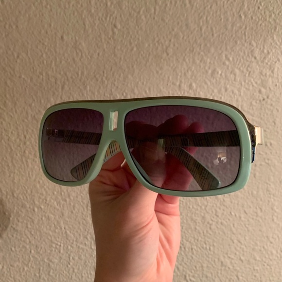 Rare Dragon GG Hamptons light teal grey gradient Sunglasses large frames - Picture 13 of 15